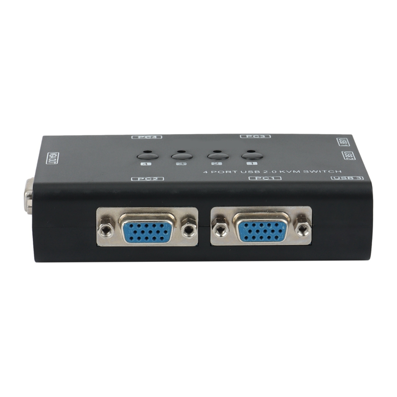 USB VGA KVM Switch,4 Port Selector Automatic Switcher for 4PC Sharing One Video Monitor and 3 USB Devices,Keyboard,Mouse