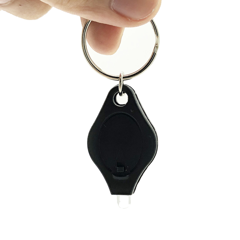 Mini llavero LED linterna Ultra brillante LED llavero pequeña llave portátil R-ing linterna de luz UV con gancho 5 carcasa de piezas al azar