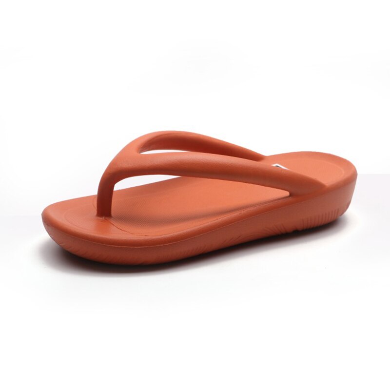 Casual kvinners skinnflip flops sommer rundt hode damer hvite strandsko sklisikre tykke svarte tøfler kvinne: Oransje / 38