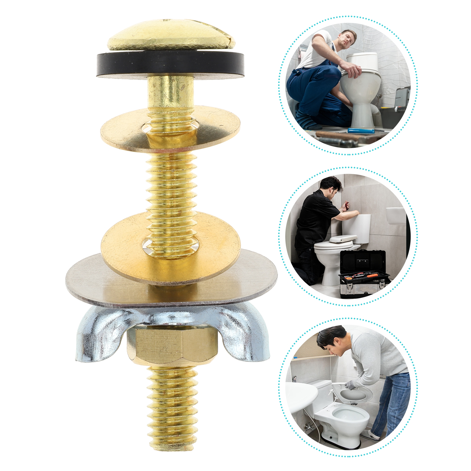 2pcs Toilet Seat Fixing Bolts Toilet Seat Fixing Screws Parts Metal Fixing Screw