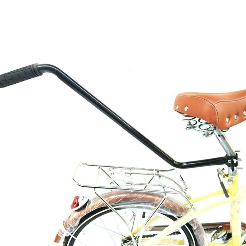 Barra de manillar de entrenamiento para bicicleta, entrenador de equilibrio de seguridad para niños, Asa de empuje, Color negro