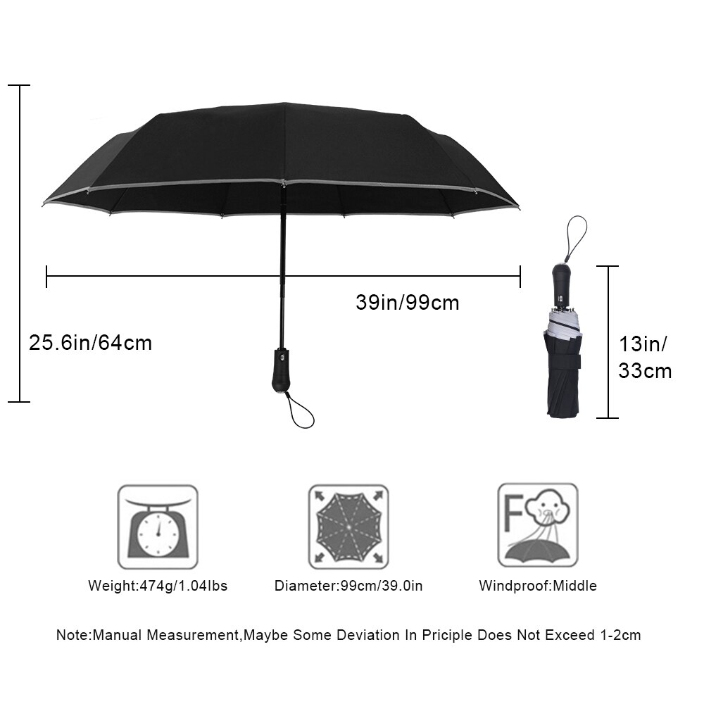 portato ombrello con luce di marca per gli uomini completamente automatico uomo ombrello pieghevole con illuminazione compatto pieghevole ombrello donna