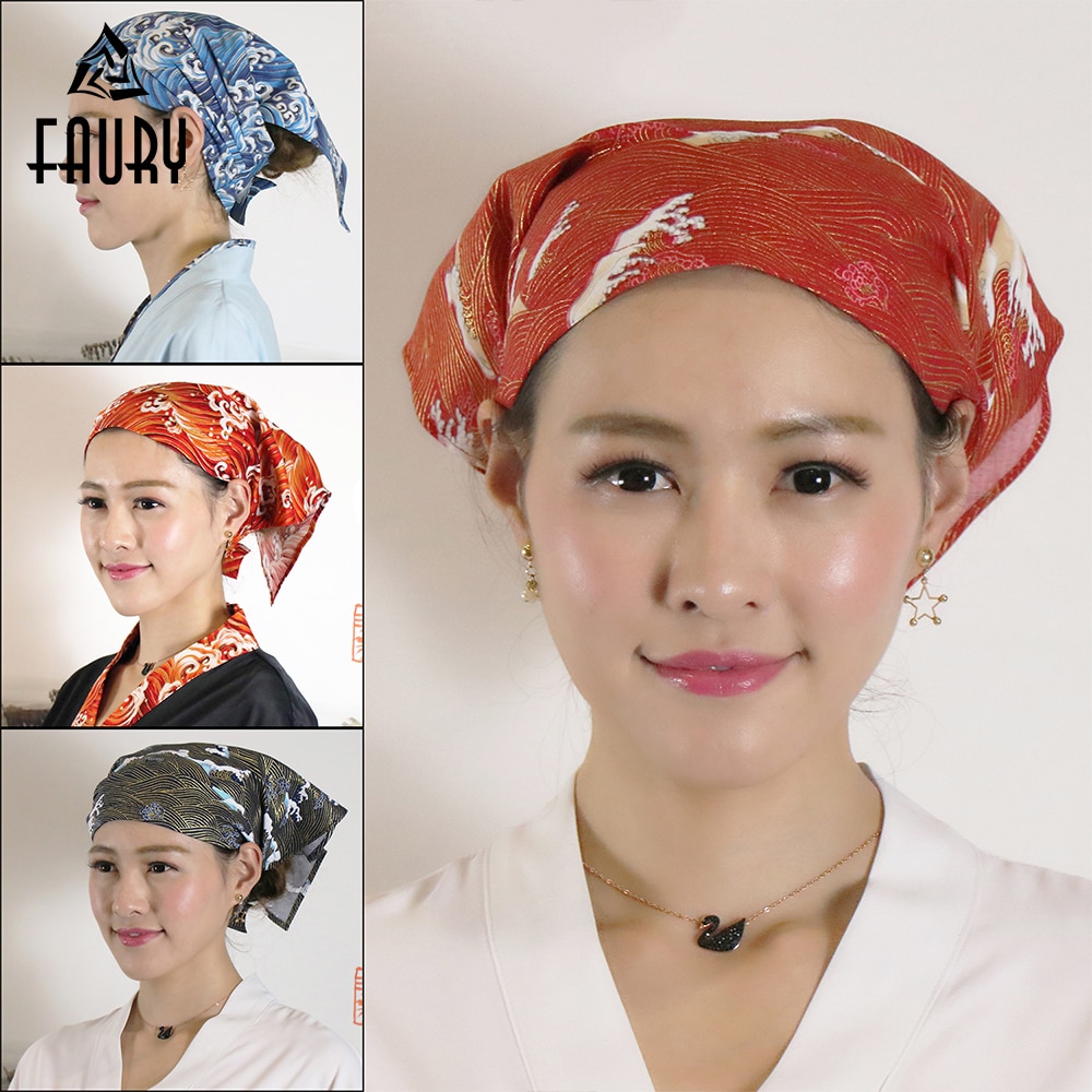 Bufanda de estilo japonés para camarero de Sushi, turbante para restaurante, gorro de cocina para Chef, gorro para cantina, Izakaya, Caffee Shop, accesorios de panadería