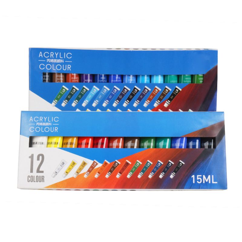 12/24 Colors Acrylic Paints 15ml Wall Paint Tubes Drawing Painting Pigment Hand-painted Wall Paint for Artist DIY