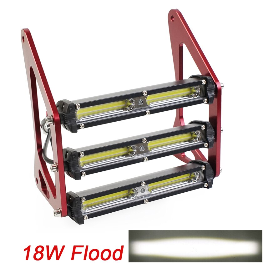 Moto Retro CG Led Motorcycle Front Fork Bracket MSX125 Headlight Universal for Honda Grom MSX125 125SF Fog Lamp Light: Flood 18w red