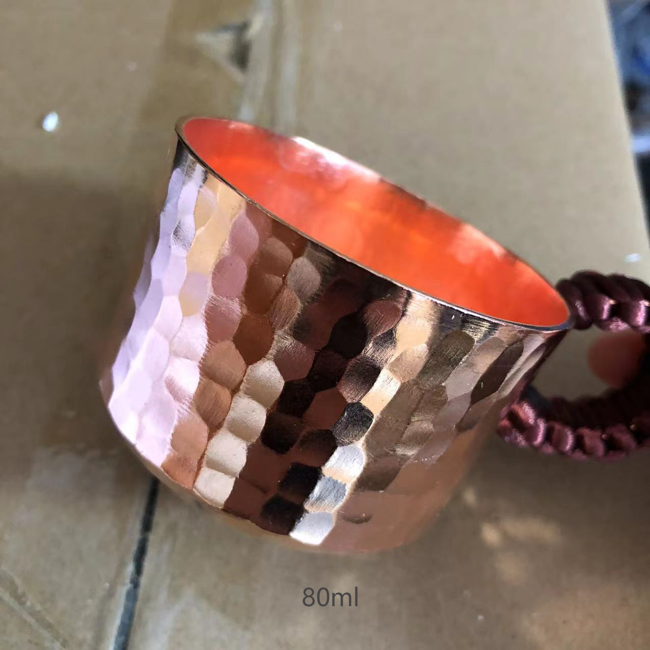 Pure Copper Coffee Tea Cup Handmade Drinkware Tableware: cup without coaster