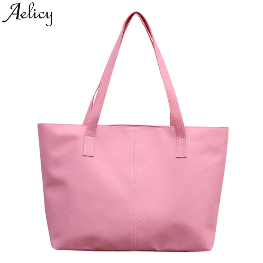 Aelicy senhora hangbag macio couro do plutônio preto grande capacidade totes saco de compras alta qualidade messager saco feminino c30: Rosa