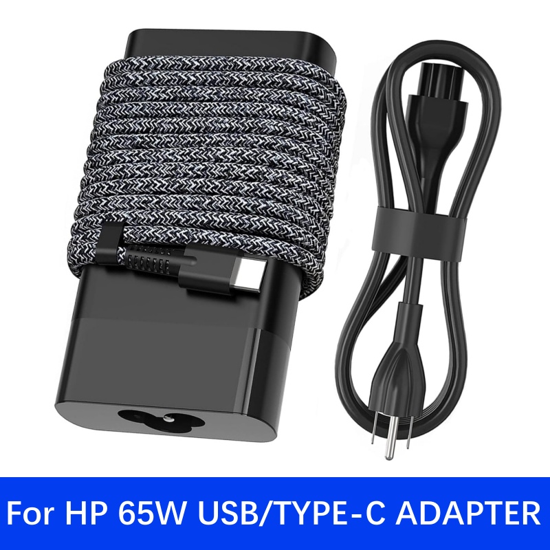 Nuovo caricabatterie USB C sottile HP 65w, per HP EliteBook Chromebook spettro ProBook invidia Adattatore di alimentazione per computer portatile da viaggio di tipo C a ricarica rapida