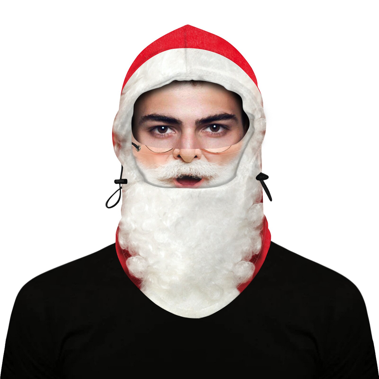 Kerst Digitale Afdrukken Volwassen Unisex Kerst Digitale Afdrukken Winter Winddicht Skiën Warm Hooded Gezicht Cover