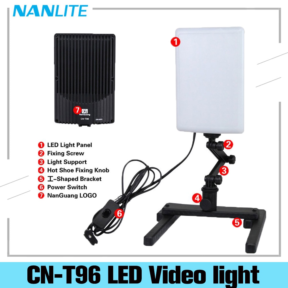 Nanguang CN-T96 220 v Op Camera LED Video Light Camcorder Lamp Verstelbare voor Canon Nikon DSLR Camera Fotografische Verlichting