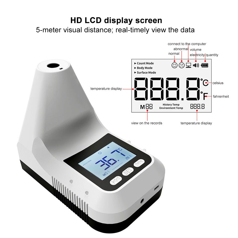 K3 Pro Thermometer Non-contact Automatic Infrared Thermometer Hanging Temperature Gun Chinese/English Broadcast Adjustabl Volume