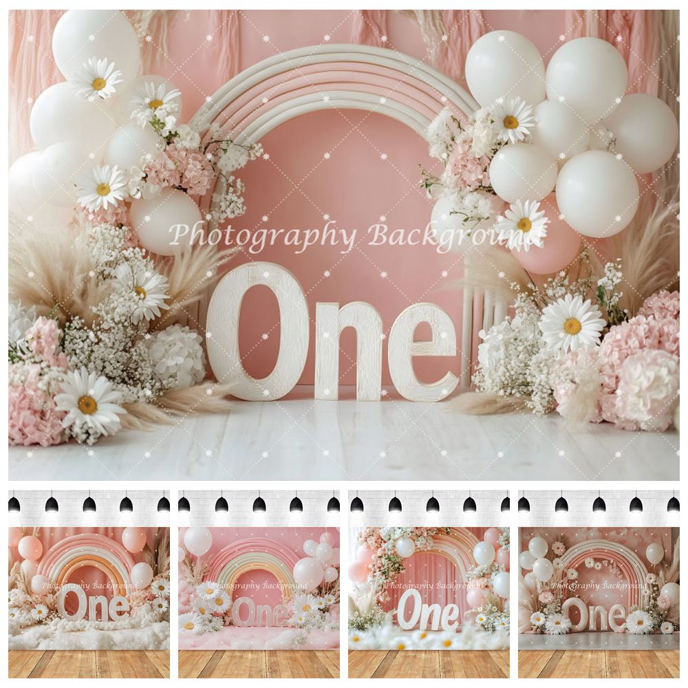 Baby 1st Birthday Photography Backdrop Baby Shower Newborn One Year Old Portrait Cake Smash Party Photo Background Photo Studio