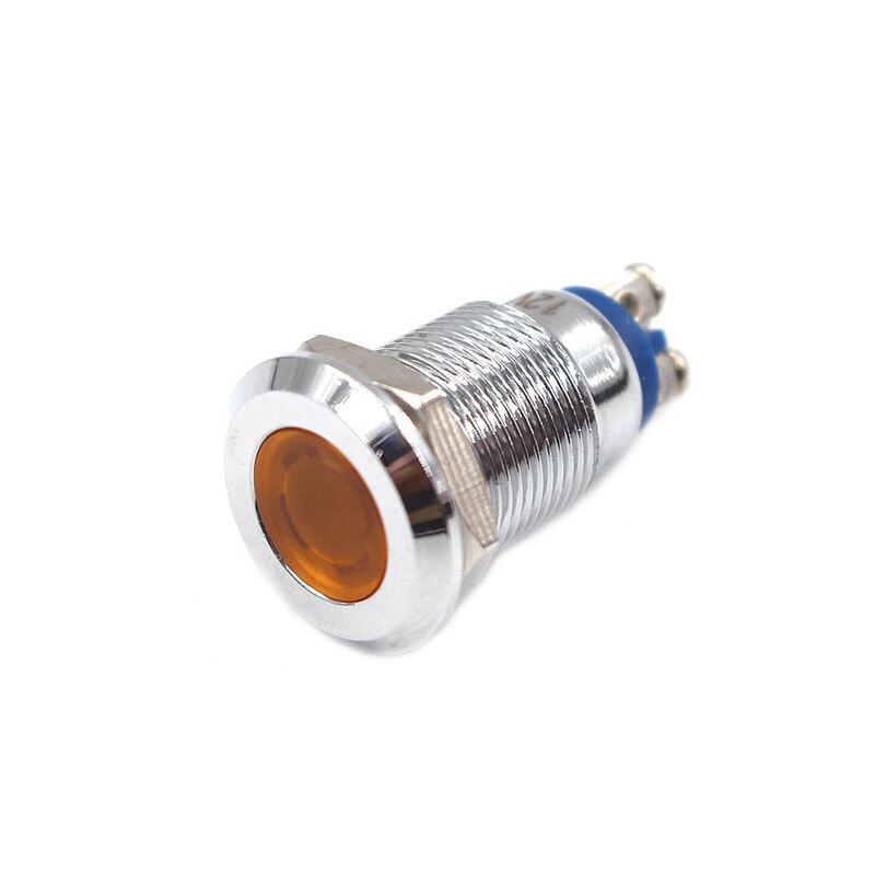1PC 12mm LED Metal Indicator Light Waterproof Signal Lamp Warning Lights 12V 24V 220V Volts Red Blue For Dashboard Boat Light