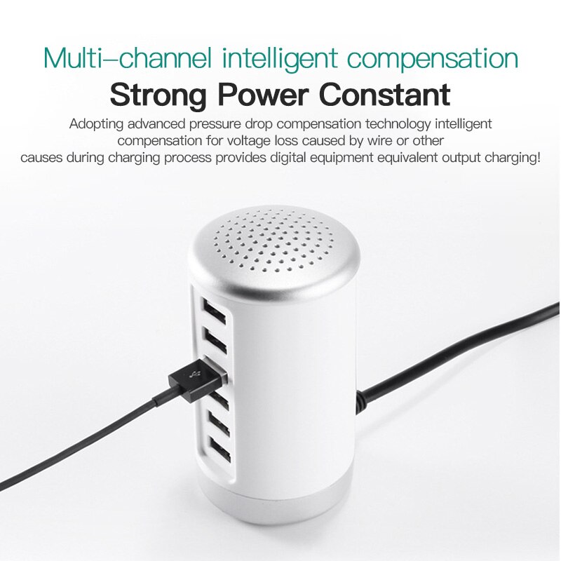 Multi 6 USB Port Desktop Charger Rapid Tower Charging Station Power Adapter 30W Multi 6 Port USB Type C PD Charger Charging