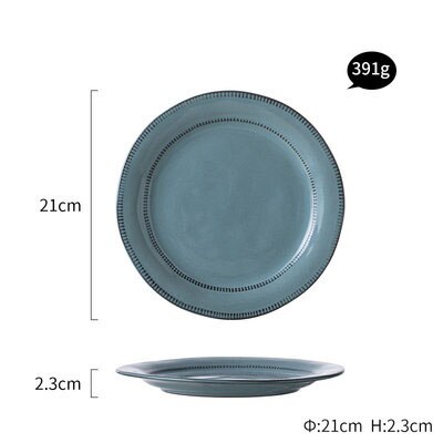 European style Utopia ceramic dishware food steak stunning plate household Fresh Fruit Salad bowl plate porcelain dinnerware: S plate C