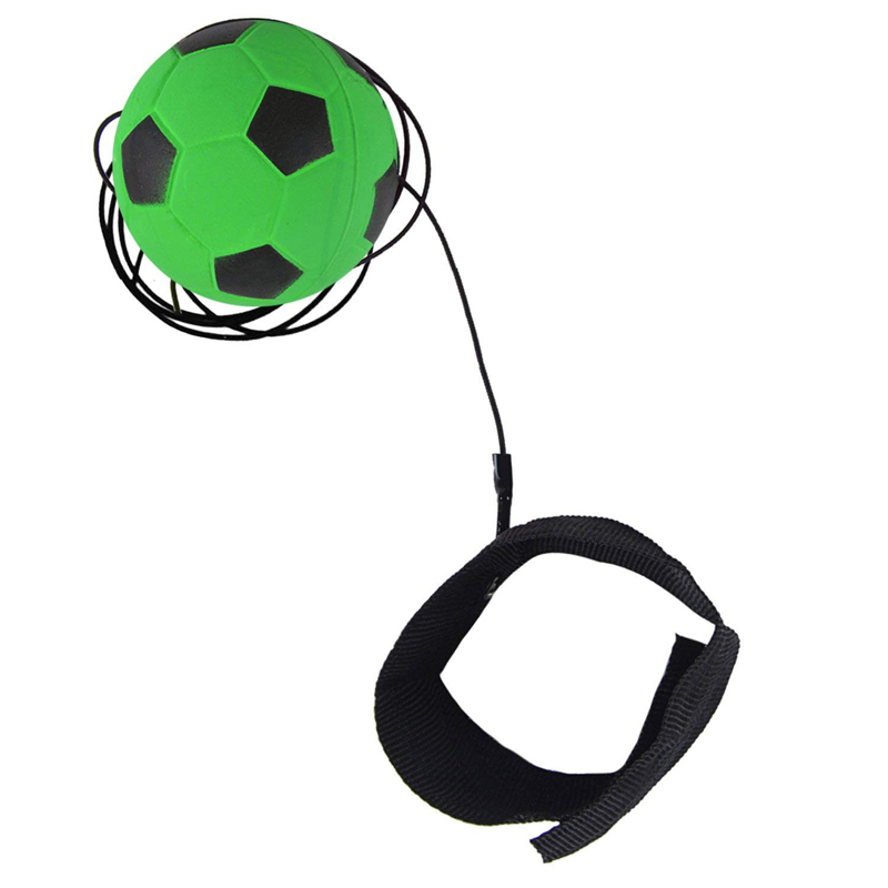 Terugkeer Spons Rubber Hand Bal Spel Oefeningen Stuiteren Elastische Sport Op Nylon String Kinderen Kids Outdoor Speelgoed Bal: green football