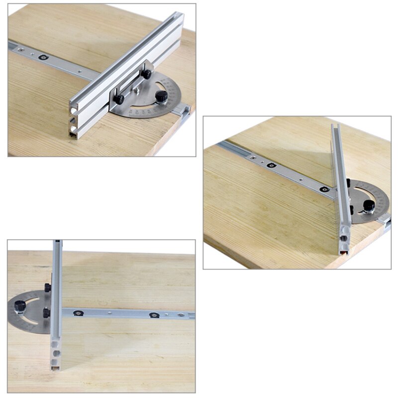 Woodworking Table Saw Angle Ruler Miter Gauge Guide W/ 415mm Fence Carpenter Push Band Saw Inverted Adjustable Angle Gauge
