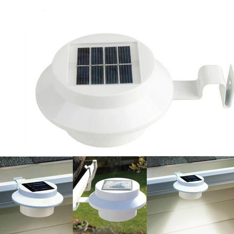 Lumières solaires extérieures de gouttière 3 9 LED lumière de clôture lampes de sécurité imperméables pour avant-toit jardin paysage voie B lumières solaires