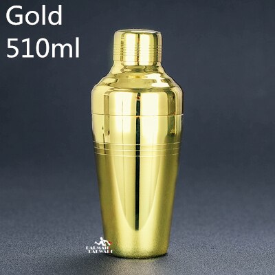 510Ml Rvs Cocktail Boston Bar Shaker Japanse Stijl Spiegel Afwerking Bar Wijn Drink Mixer Set: Gold 510ml