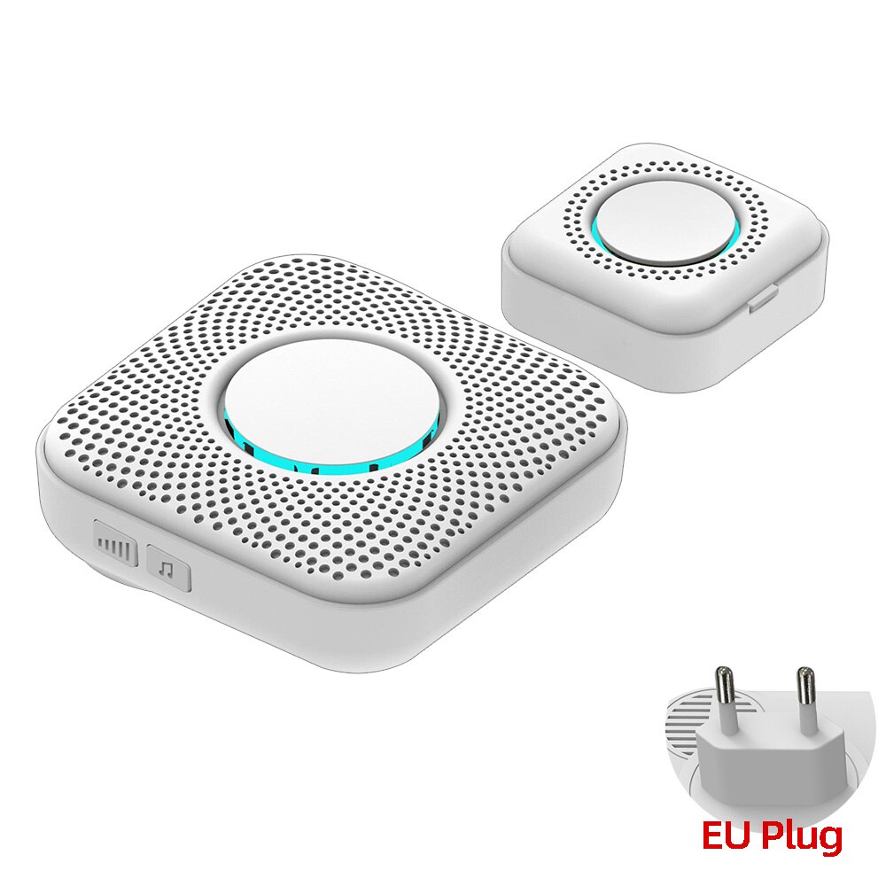 PGST PJ16 Home Security Welcome Wireless Doorbell Intelligent Home Door Bell 36 Songs Smart Chimes Doorbell Alarm LED light: EU