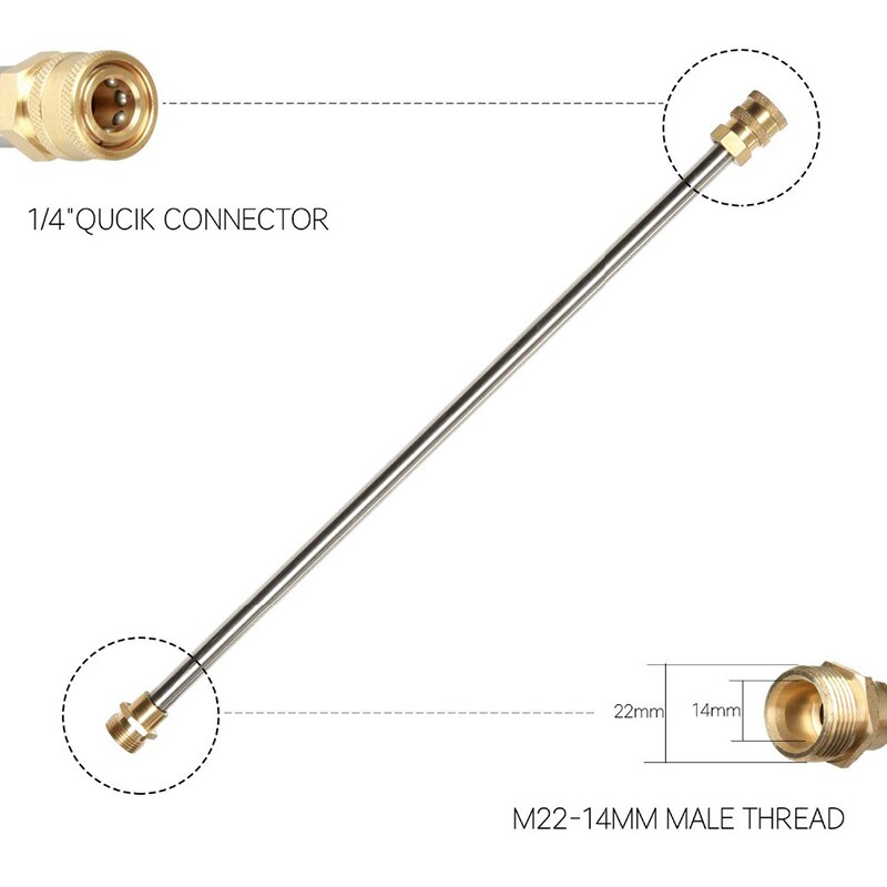 Hnyri 7 stk højtryksrenser udvidelse tryllestave tag renere lanse dyse wand sæt  ,7.5 ft udskiftning lanse ,1/4 "hurtig connect