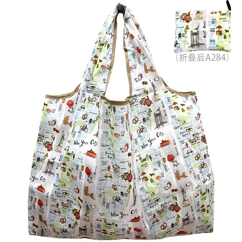 Eco Tas Opvouwbare Boodschappentas Opvouwbare Mode Creatieve One-schouder Shopping Bag Eco Vriendelijke Herbruikbare Boodschappentas