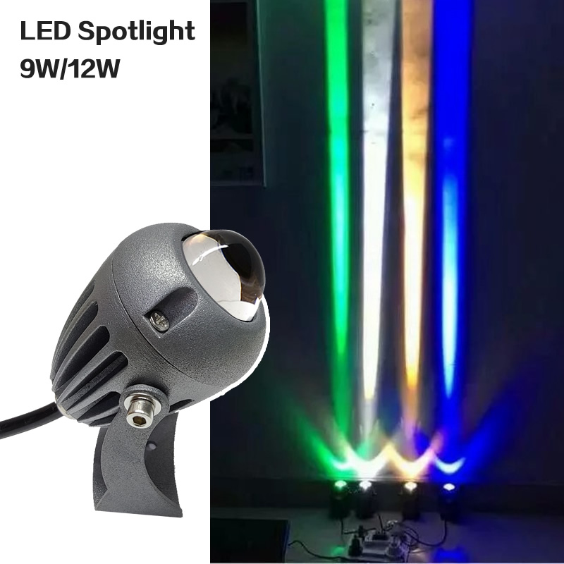 Outdoor LED Wall spotlight 9W 12W 220V Landscape Lighting Green Red Blue Wall light IP66 Waterproof one beam lights
