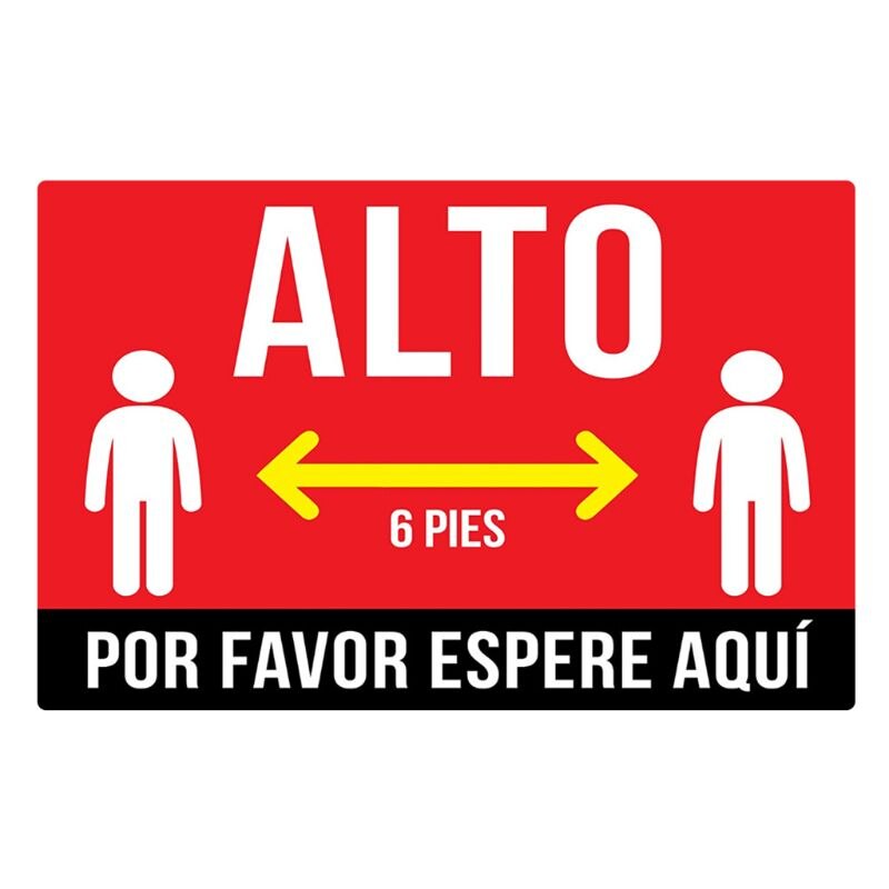 Please practice social distancing floor sign.Safety sign.Rectangle Pressure sens: C