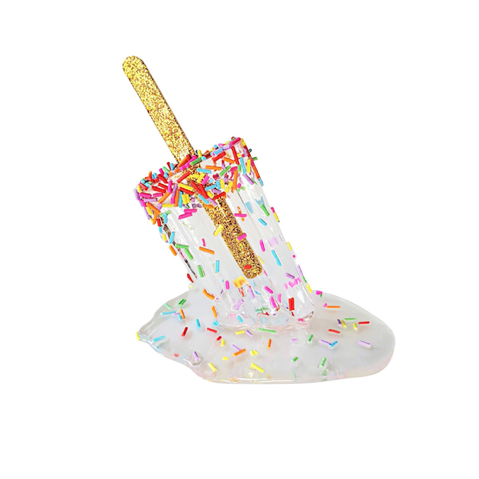Sculpture de Popsicle en résine transparente, décoration de maison, artisanat Miniature, accessoires de crème glacée, décor de jardin: D