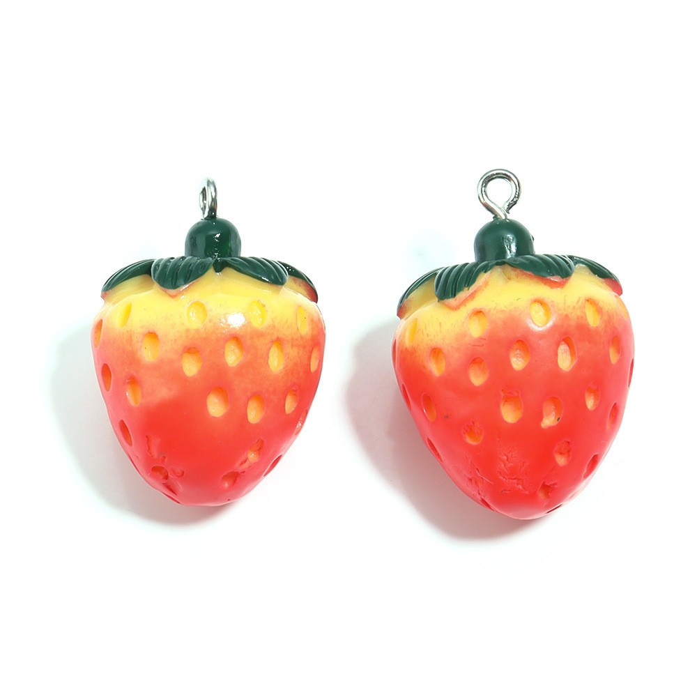 5 Stuks Kleurrijke Hars Fruit Charms Gesimuleerde Aardbei Apple Hanger Voor DIY Oorbel Armband Ketting Sieraden Maken Accessoires: Oranje