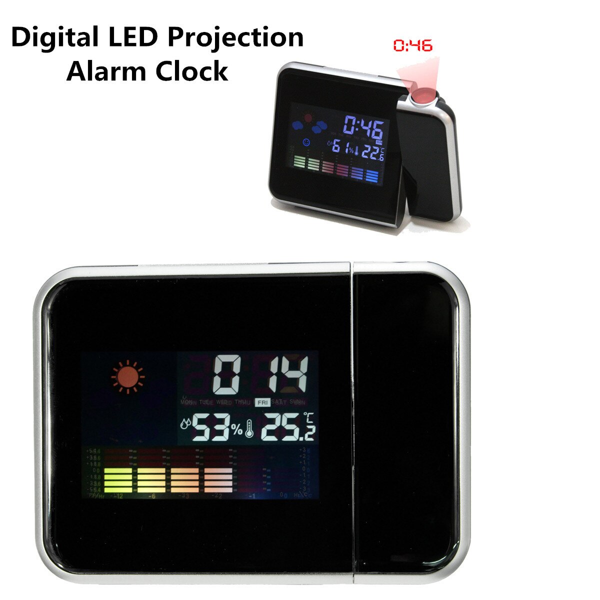 Led. Time Projector Digital LCD Time Projector Snooze Alarm Clock Temp... – Vicedeal