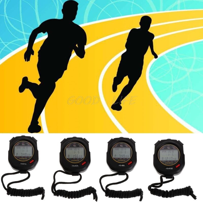 Cronómetro Digital portátil de mano multifunción, cronómetro para deportes, correr, entrenamiento, cronómetro, 10-100 pistas