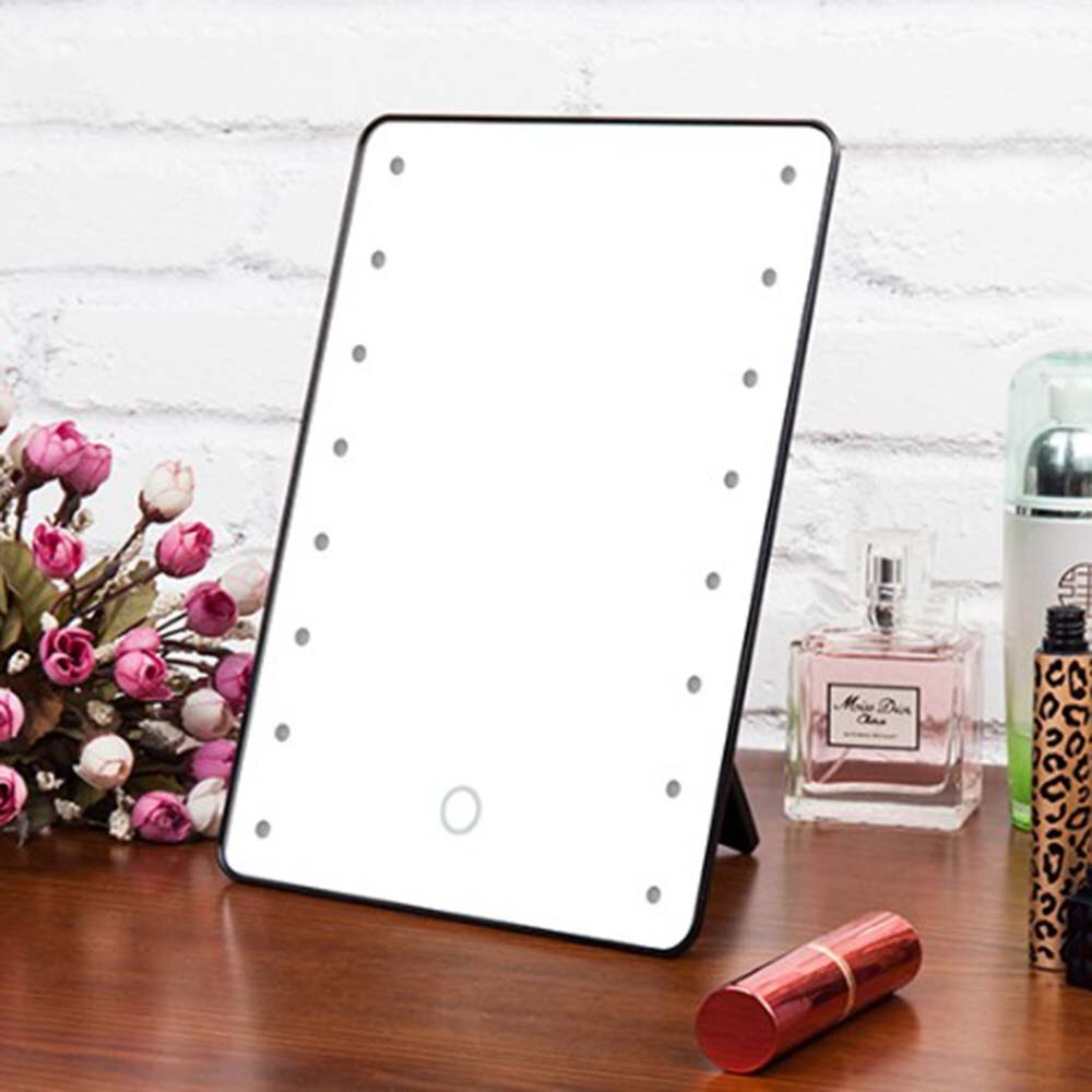 TY270 Makeup Mirror With Leds Cosmetic Mirror With Touch Dimmer Switch Battery Operated Stand For Tabletop Bathroom Travelpc