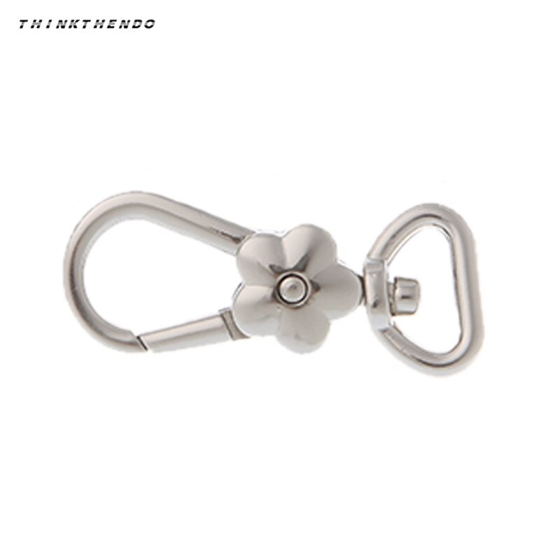 Zinc Alloy Bag Buckle Hook Flower Lobster Clasps Swivel Trigger Clips Snap Hooks Bag Key Rings Keychains Bag Parts: silver