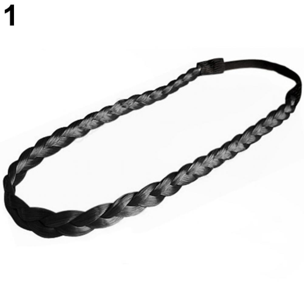 Vrouwen Verstelbare Twist Vlecht Hoofdband Bohemian Voorhoofd Gevlochten Haarband Stretch Hoofdband Vrouwen Kapsel Haarband Vlechten Haar: Black