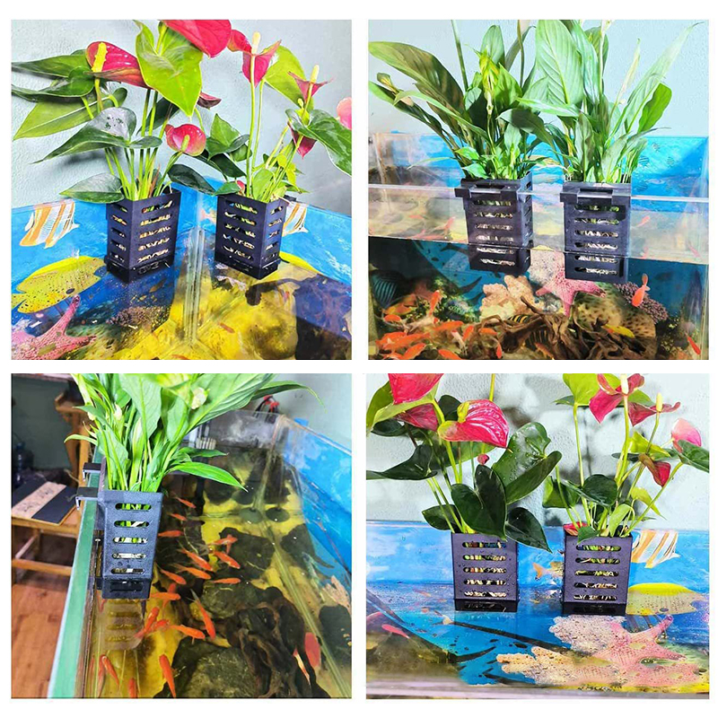 Schwimmende hängende Aquarium-Pflanzenhalter-Haken, Wasserpflanzentopf, Aquarium-Pflanzgefäß, Tassen, Pflanzkörbe, Aquascape-Dekorationen