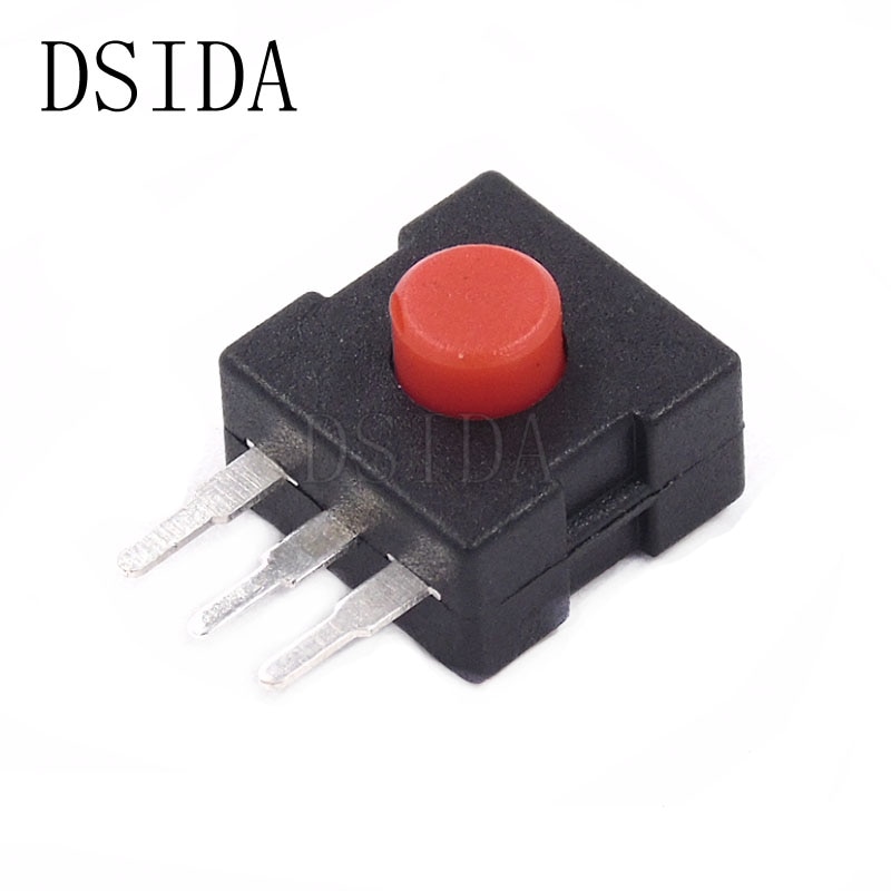 10PCS 1212-223DB 12*12mm side Straight Foot 3pins Red Button LED Flashlight Switch 12x12 223DB