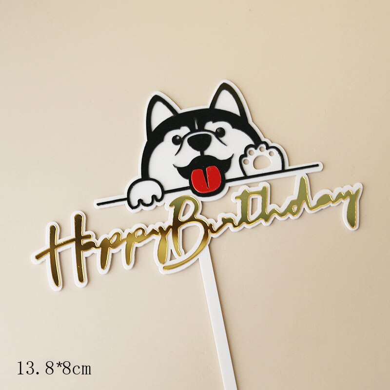 It's My Bark Day Bone Dog's Happy Birthday Acrylic Cake Topper for Dog Pet's Party Cake Decoration Baking Supplies Decor: 1 Acrylic