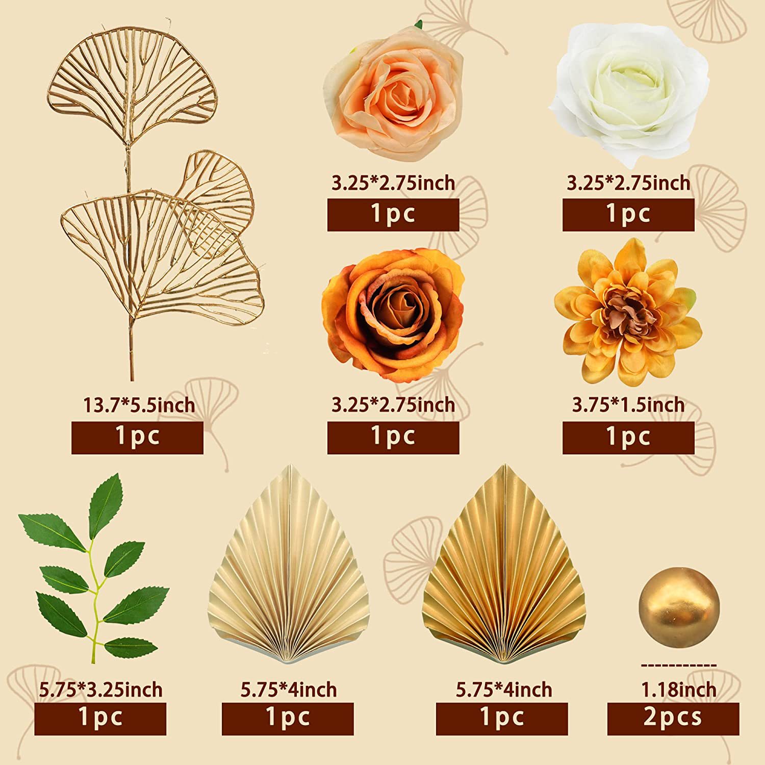 1Set Gouden Palm Blad Decoratie Bloem Voor Cake Topper Papier Verjaardag Gelukkig Party Cake Gouden Palm Bakken Gebak Decor bohemian