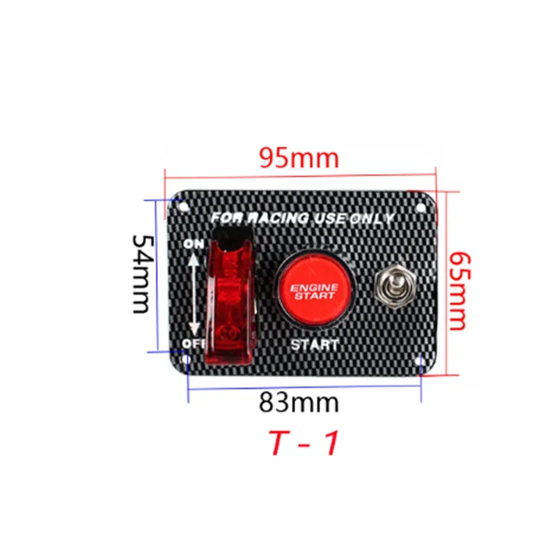12V LED Zündschalter Tafel Motor- Anfang drücken Taste LED Kippschalter Kohlenstoff Faser Für Rennen Auto: Weiß