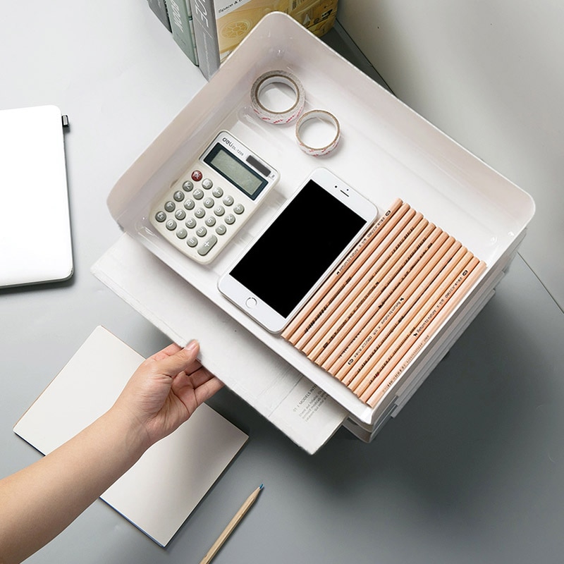 Stackable A4 Paper File Rack Magazine Durable Anti Slip Letter File Sundries Document Tray Desktop Holder School Supplies Office