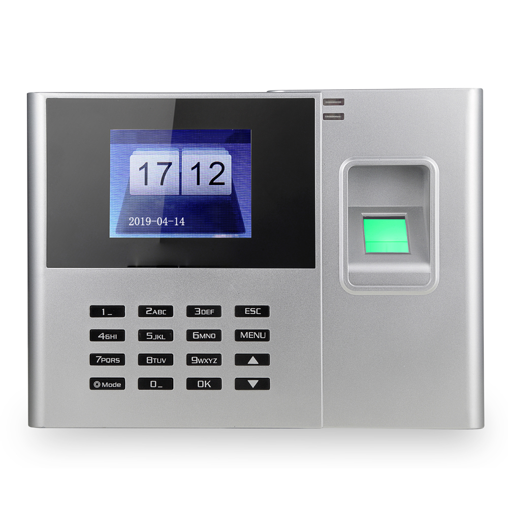 Biometric Fingerprint Password Attendance Machine Employee Checking-in Recorder 2.8 inch LCD Screen DC 5V Time Attendance Clock