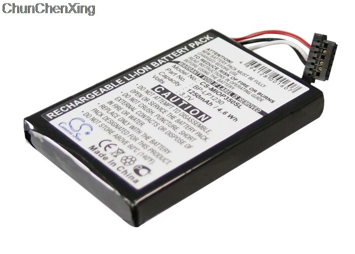 Cameron Sino 1250mAh Battery for Mitac Mio P350, P510, P550, P550m, P710, Spirit 480, 485, 487,670, 680, 685, 687,690, 695, 697