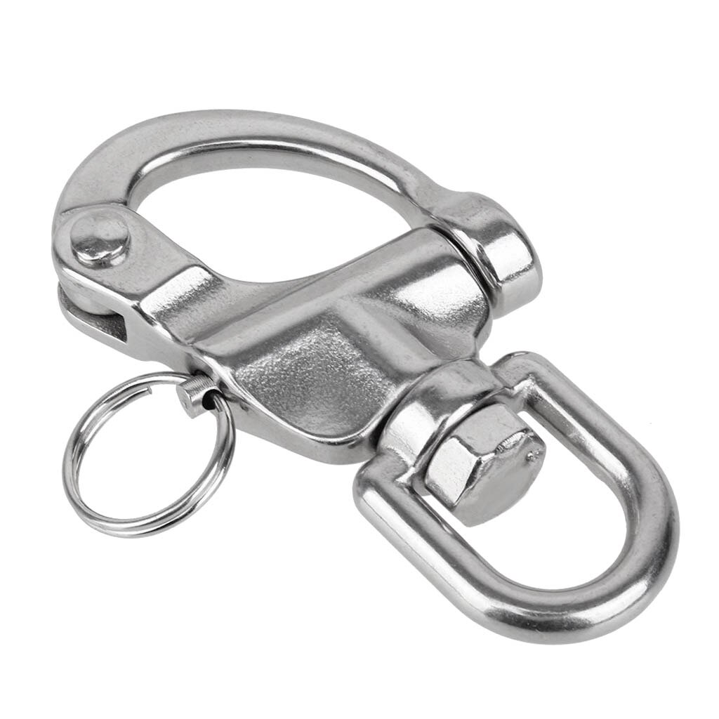 70mm Stainless Steel Quick Release Swivel Shackle Marine Boat Anchor Chain Eye Shackle Swivel Snap Hook Hardware