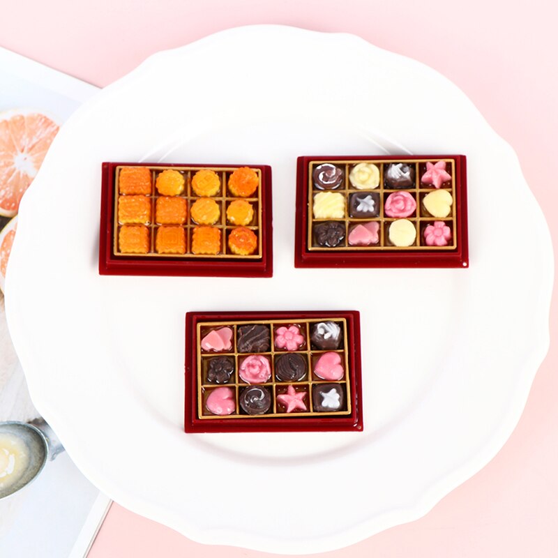 1 Set 1/6 En 1/12 Poppenhuis Miniatuur Mini Boxed Chocolade Model Play Keuken Eten Speelgoed Voor Huis Pop Accessoires