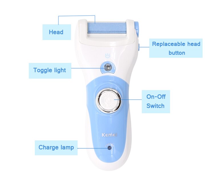 Kemei KM-2503 electric callus remover Top Electric Pedicure Tools Foot Care Tool Pedicure Velvet Smooth Machine Callus Foot file