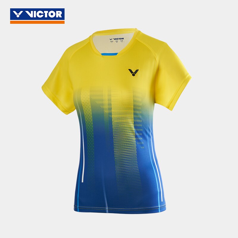 T-shirt à manches courtes de Badminton Victor , nouvelle série de concours de contraste de couleur pour femmes T-01008: M / Lavande