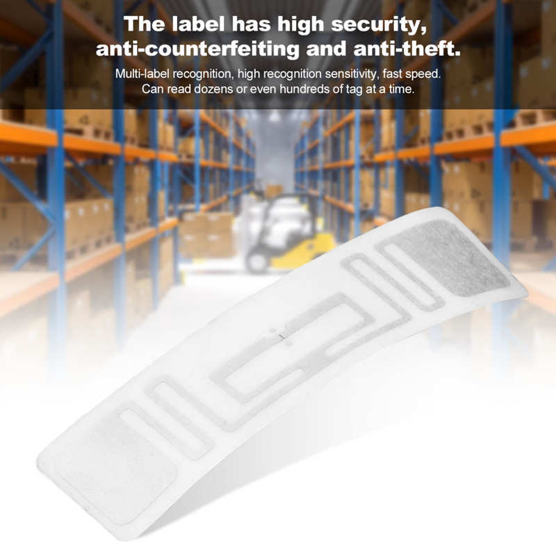 100pcs UHF RFID Labels 860-960MHz UR108 Chip Reusable Electronic Tag for Assets Management 73x20mm complies with EPC Class1 Gen2