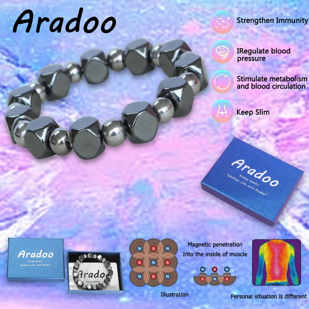 Popular Style Health Energy Anti-Radiation Strengthen Immunity Stay Slim Terahertz Magnet Bracelet