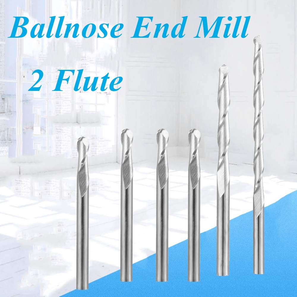 3.175mm 2- snijder kogelfrees frees hardmetalen frees cnc-frees bits rechte schacht houtfrees machinegereedschap